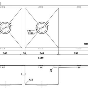 450 double sink w tray