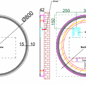 800 round mirror dimension