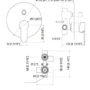 SHOWER DIVERETER ROUND