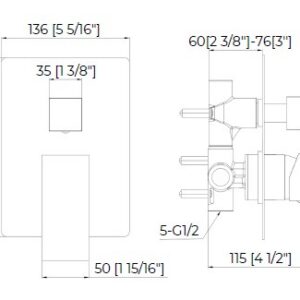 SHOWER DIVERETER SQUARE