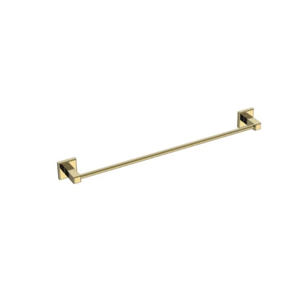 towel rail single square brushed brass